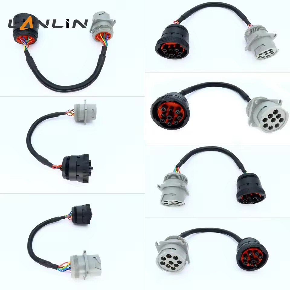 J1939 Type 1 9Pin Male to CAT 9Pin Adapter Cable for Heavy Equipment