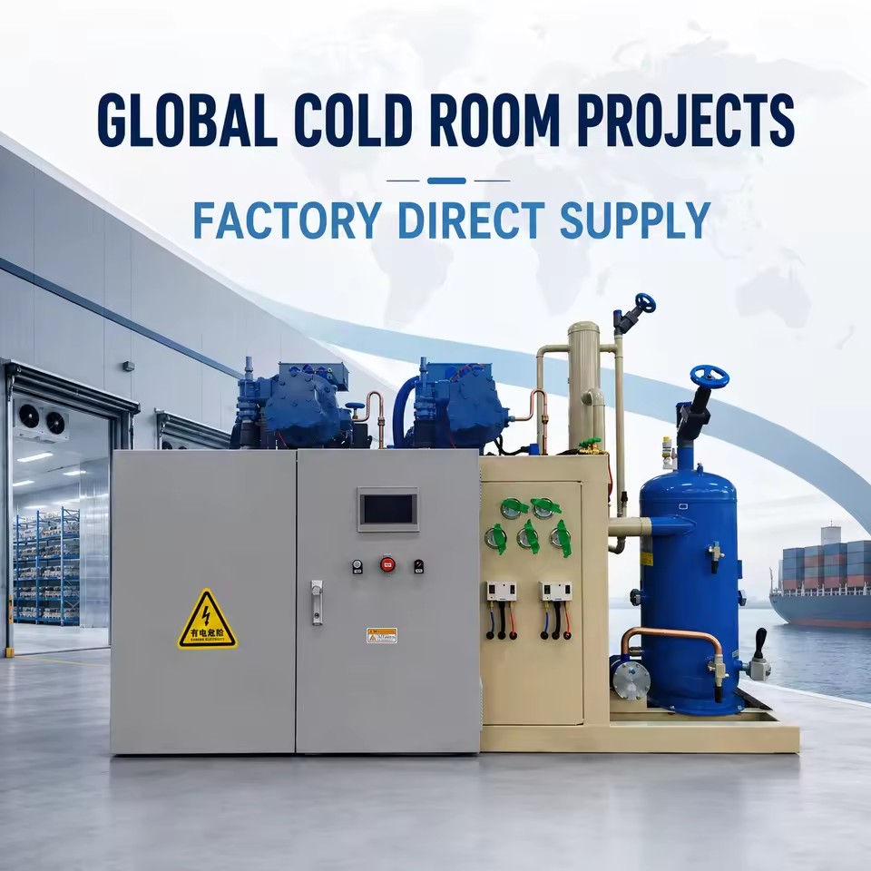 Heavy Duty Screw Refrigeration Unit for Large Freezer Rooms Poultry Processing and Frozen Goods Preservation