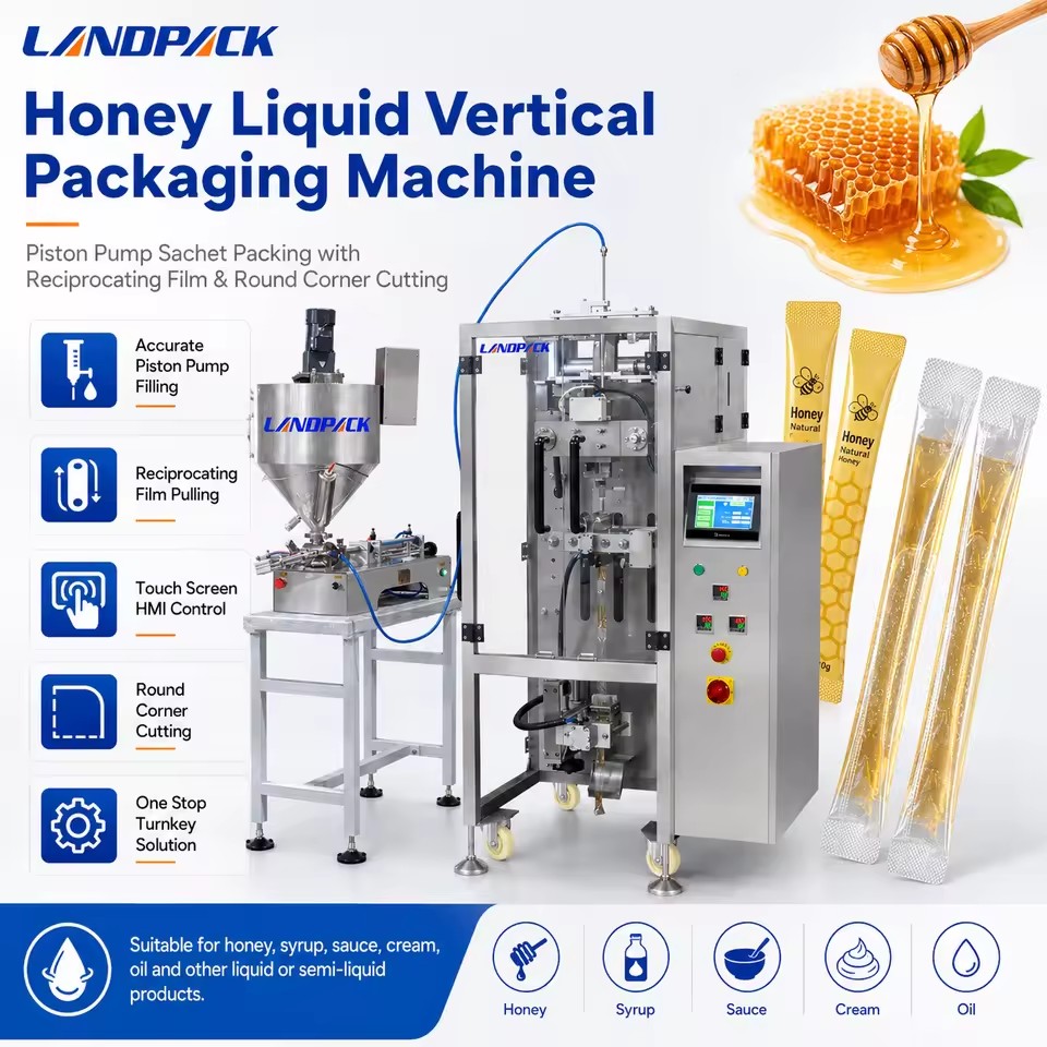 Palm Oil Tomato Paste Puree Sauce Fruit Juice Pulp Jelly Honey Liquid Packet Sachet Stick Filling Packaging Packing Machine