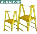 FRP Fiberglass Step Stool with Platform (Yellow) Light Weight Anti-UV Anti-Corrosion 50mm Diameter