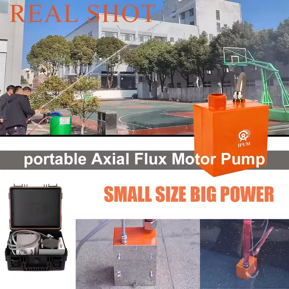 Portable Submersible Pump with Axial Flux Motor High Pressure up to 65 Bar IP68 Protection