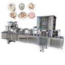 Automatic Holy Communion Juice Biscuit Cup Filling Sealing Machine 2 Foil Cup Tray Sealer System for Church Cups