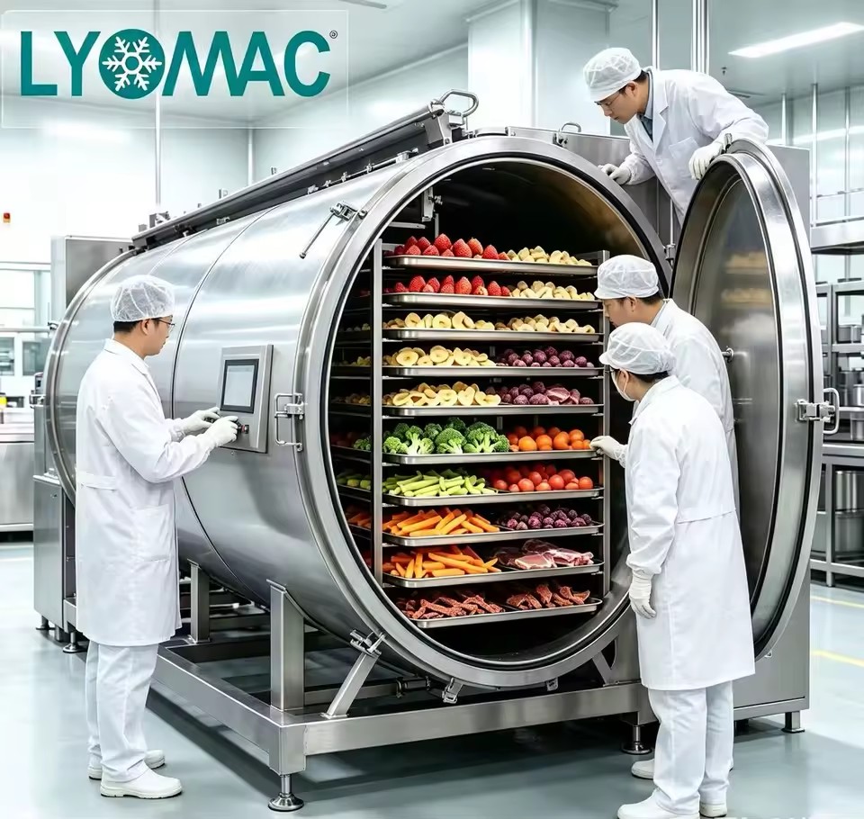 LMF-60-Industrial LMF Radiation Freeze Drying Machine Overhead Rail Transport System for Food Mass Production
