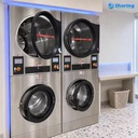 12kg 15kg 20kg Commercial Laundry Equipment Coin Operated Stacked Washer Dryer for Laundromat