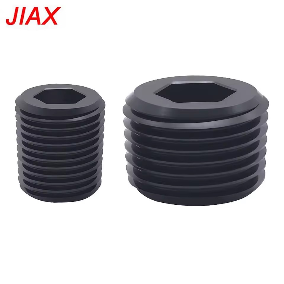 Factory Direct 1/8" NPT Black Aluminum Plug, Tapered Thread Seal, Automotive Fluid Line & Test Port Fitting