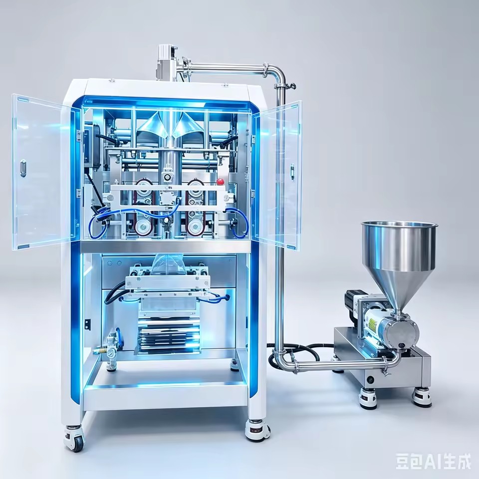 Automatic Vertical Double Pump Filling Packaging Equipment for Ketchup Honey Paste Liquid Small Sachet Bag Packaging Machine