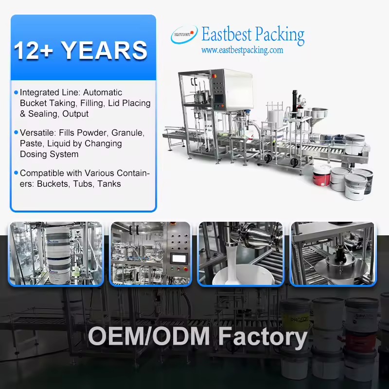 Fully Automated Servo-Controlled 20L Bucket Weighing Filling Capping System for Chemical Products Paints Putty Grease