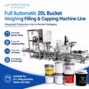 Fully Automatic Stainless Industrial 20L Bucket Weighing Filling Capping Machine Line with Conveyor for Paint Packaging
