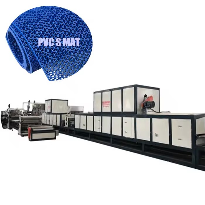 Single-Screw PVC High Productivity Door Mat Production Line with Engine Gearbox PLC for Sheet Extrusion New