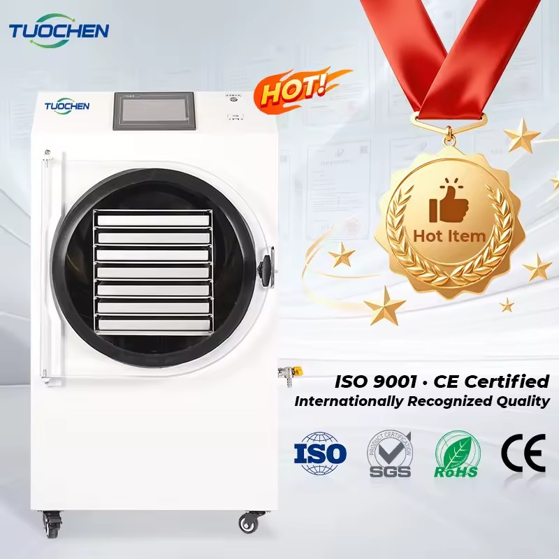 HFD-15 Automatic Vacuum Freeze Dryer Machine PLC Pump 304 Stainless 15-20KG Food Processing Herbs Coffee Energy Saving CE
