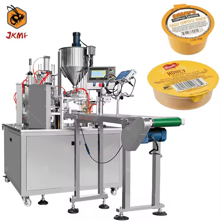 Automatic Korean Chicken Dipping Sauce Cup Filling and Sealing Machine Honey Mustard Cup Filling Packing Machine