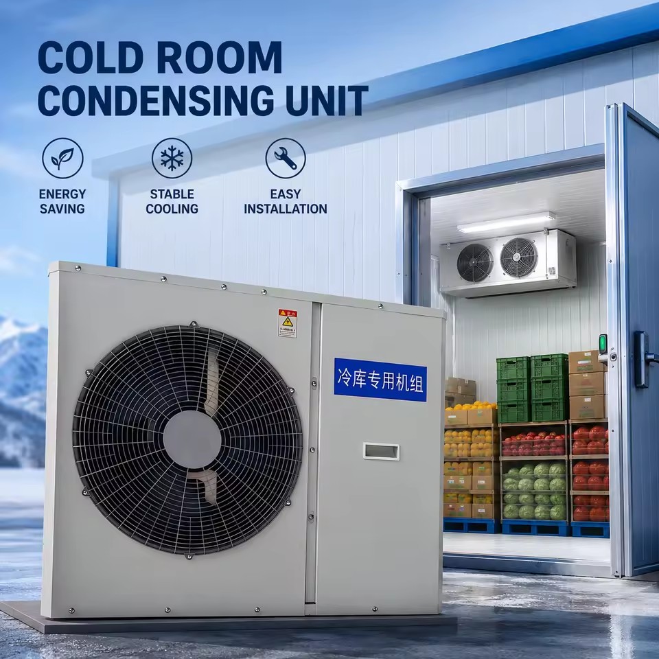 Industrial Monoblock Condensing Unit Solution Emerson Scroll Compressor R-404A for Cold Chain Logistics Warehouse Motor