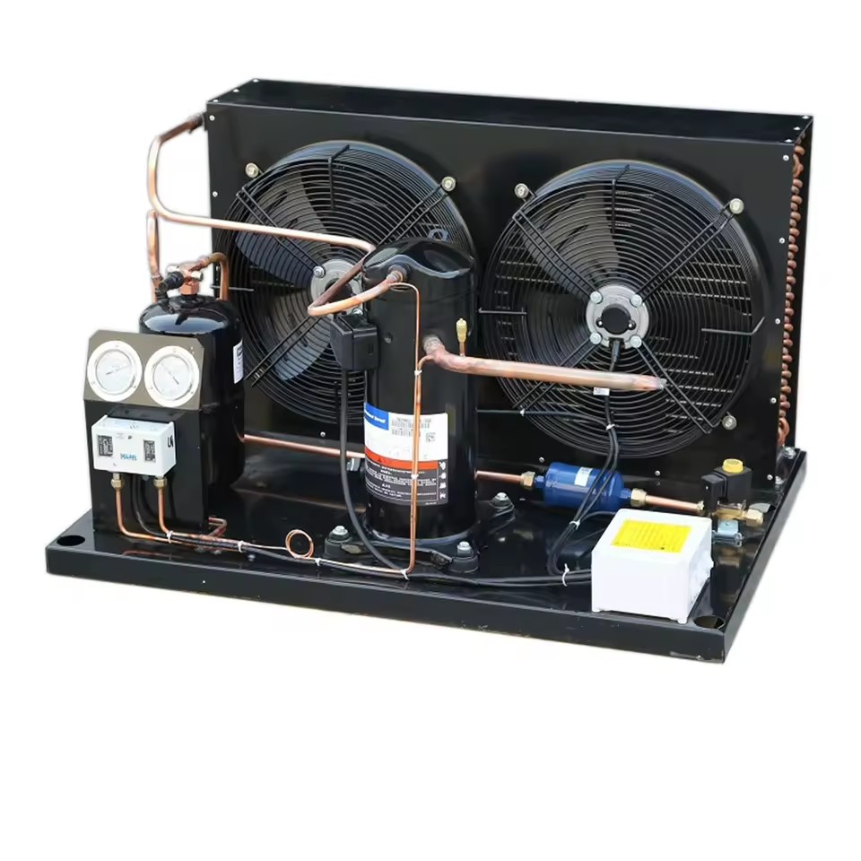 6KW Energy Saving Reciprocating Piston Air Cooled Condensing Unit with Stable Motor for Industria