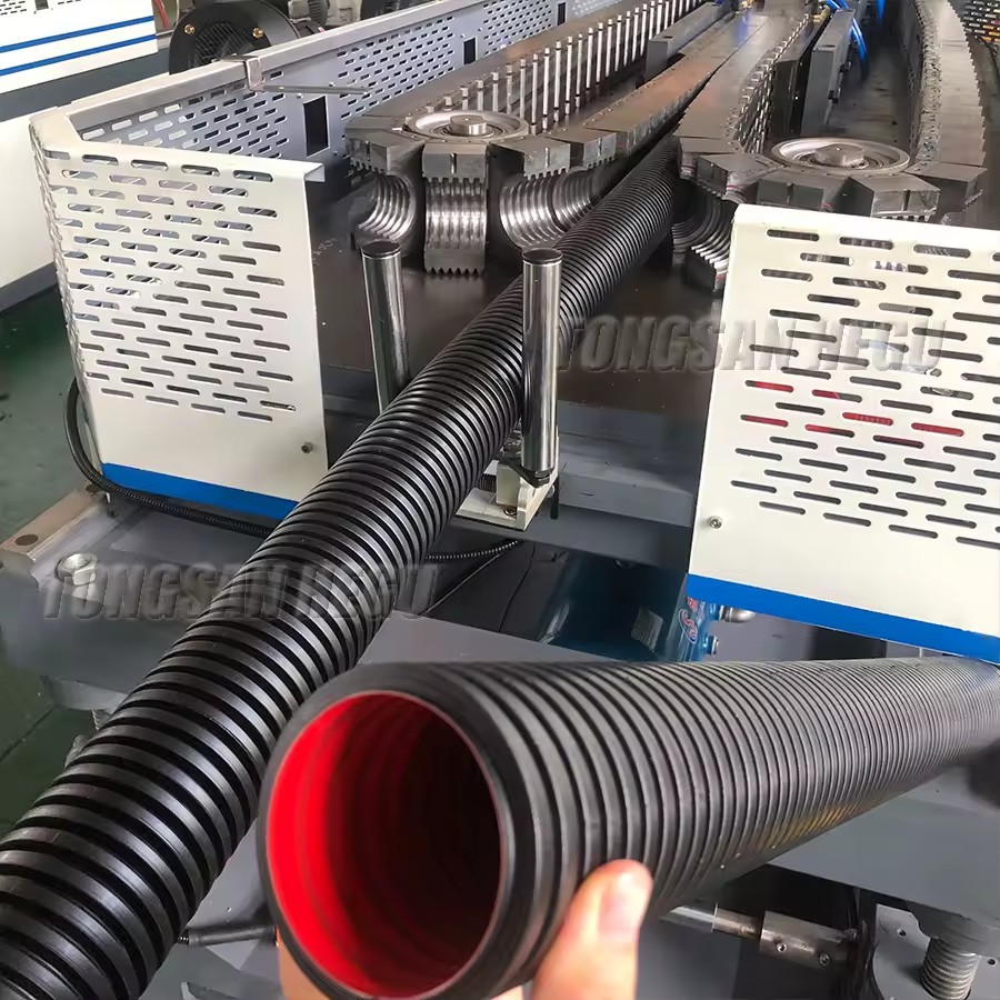 32-110mm Single Wall Corrugated Pipe Extrusion Production Line With Vacuum Forming Machine Standard Output Speed