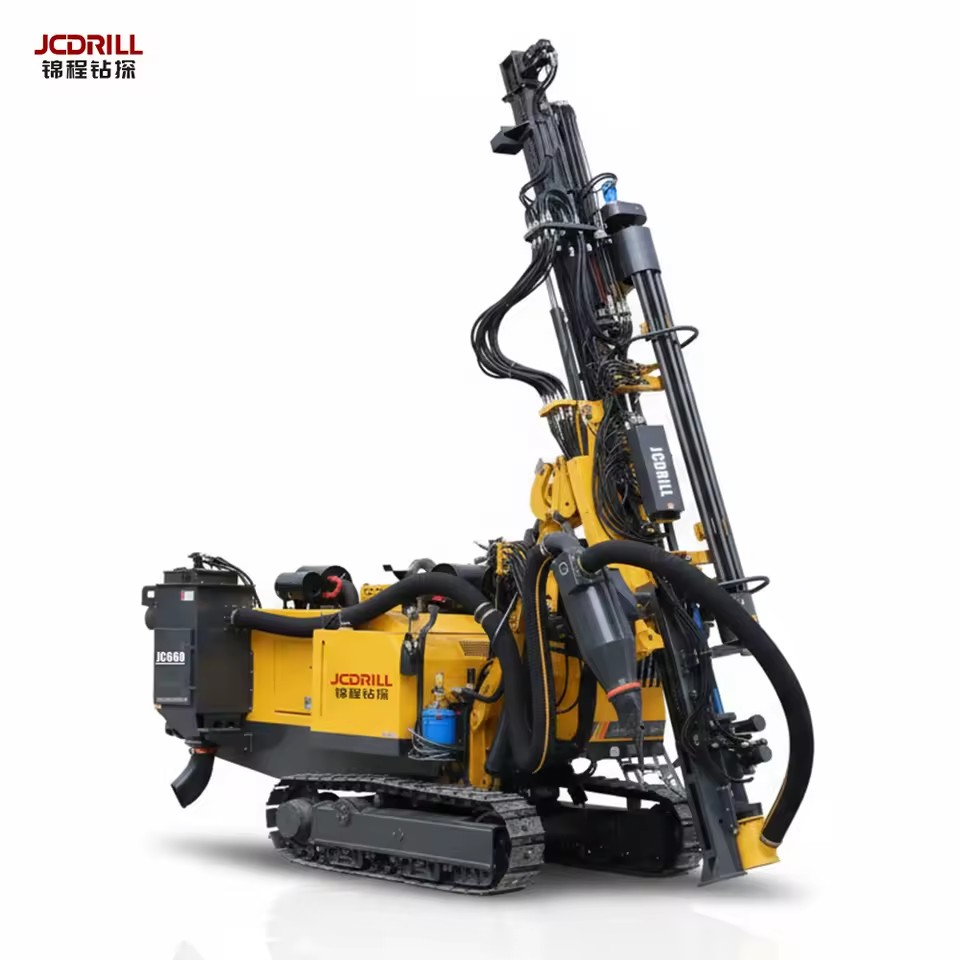 Jc660 Quarry Mining Drilling Rig With Operator Cab Auto Rod Change and Dust Collector for Hard Rock