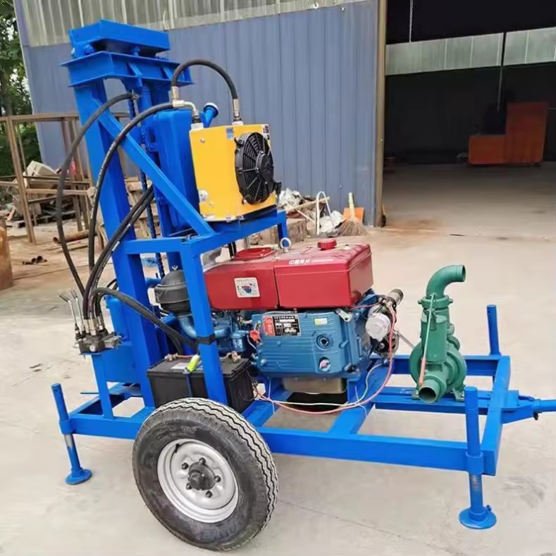 120M Hydraulic Water Well With Drill Pipe Mining Drilling Rig