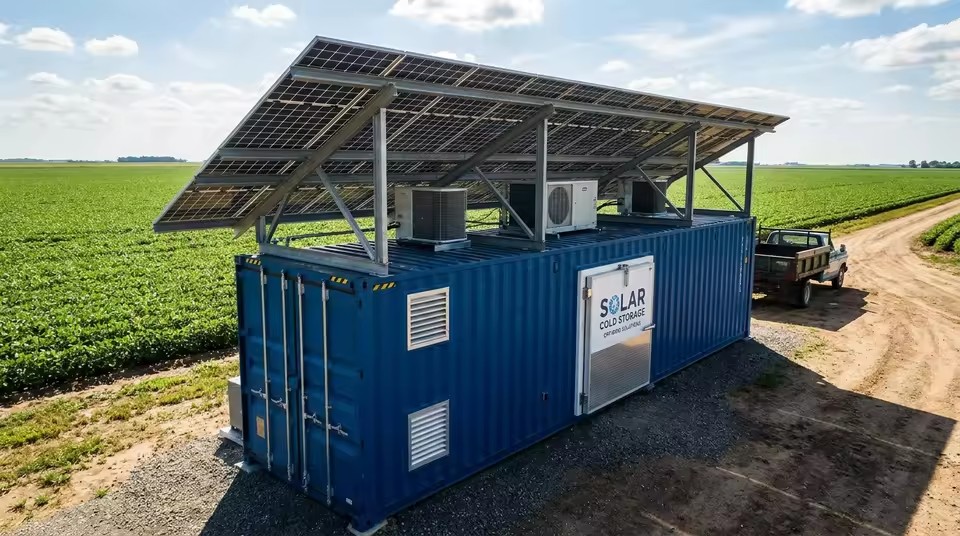 Solar Powered Automatic Walk-in Cold Room Container Competitive Price Energy Saving Grid Refrigeration Farm Remote Area Storage