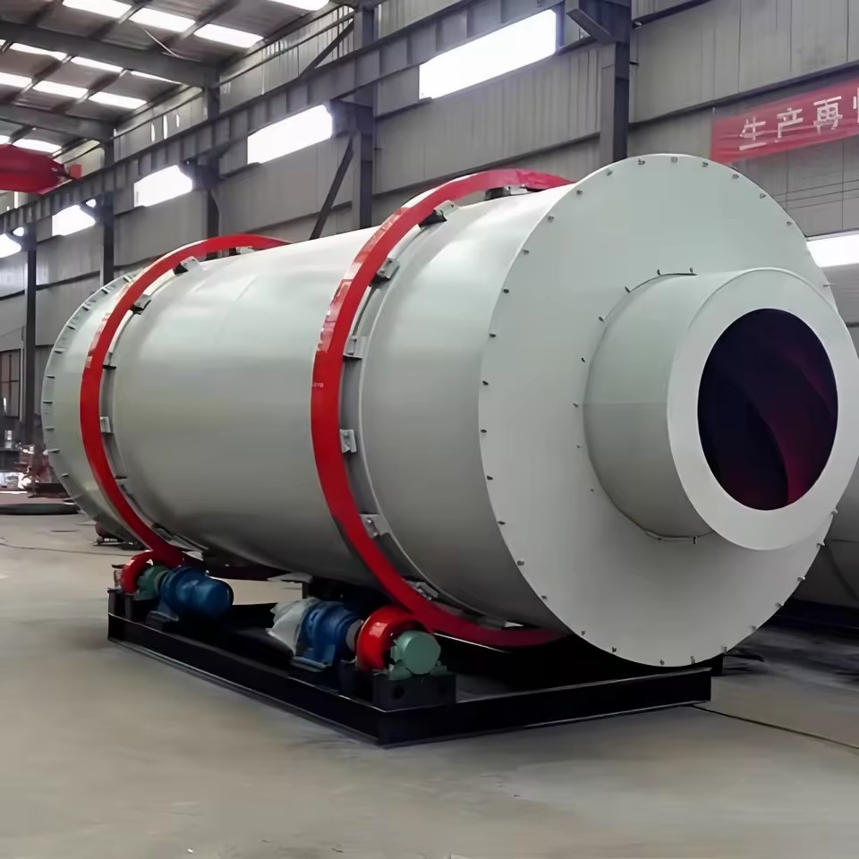 Compact Three Cylinder Electric Heating Rotary Drum Dryer Engine Motor for River Sand Coal Gangue Fly Ash 380V Energy Saving