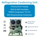 9HP Compressor Condensing Unit 18~0°C Air Cooled Refrigeration Unit for Cold Room