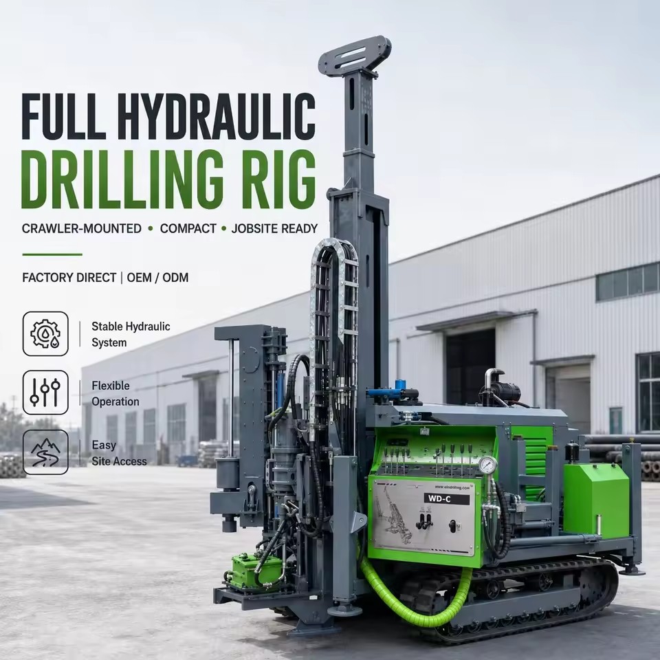Full Hydraulic Mine Drilling Rig WD-C1000 Crawler Mounted Wireline Drill Machine for Mineral Survey Geological Exploration