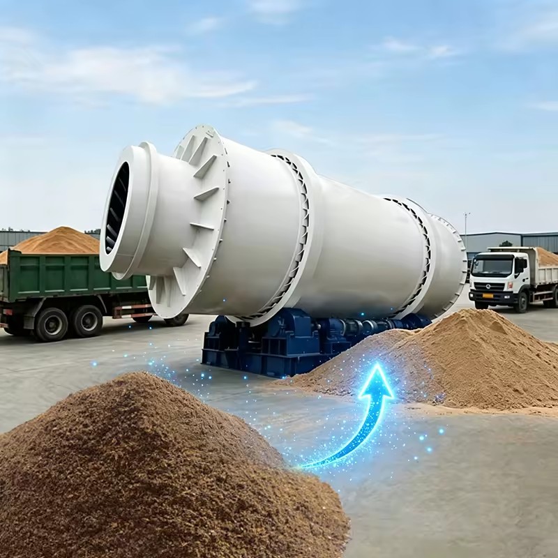 New 80tph Stainless Steel Triple Pass Rotary Sand Dryer Gear Advanced Heat Recovery System Saves 35% Fuel Cost for River Silica