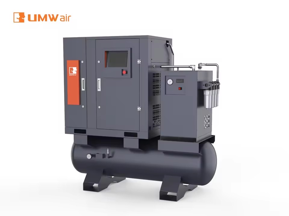 Industrial 15kw 380V Integrated Rotary Screw Air Compressor Compressor for CNC Laser Cutting Production