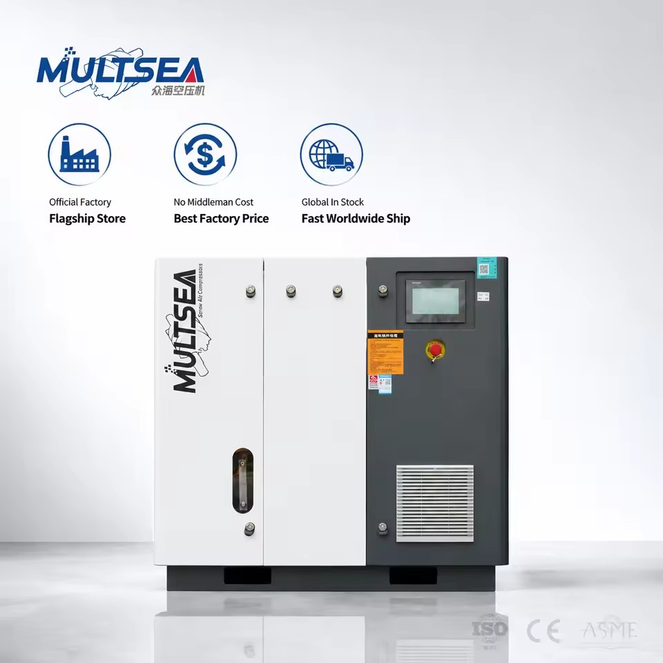 Source Factory Industrial Stationary Two Stage Screw Air Compressor 90kW
