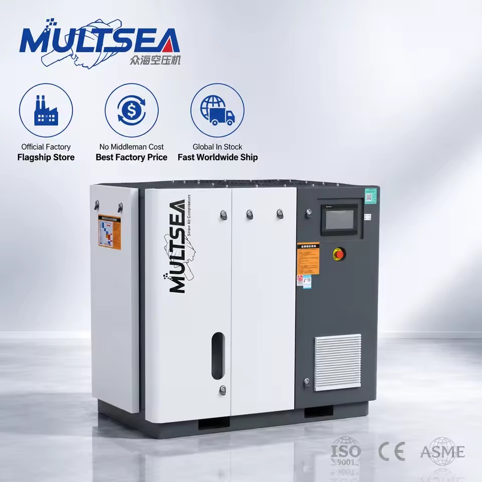 All in One Stationary Silent Screw Air Compressor Oil-Lubricated Air Cooled High Pressure 220V/380V