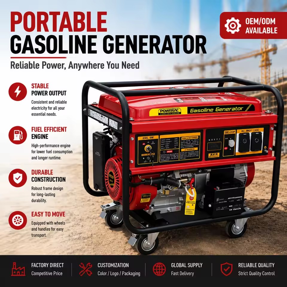 POWERAC PR8000-E 7KW Genset / Full Copper AVR / 25L Tank / Farm & Construction Site
