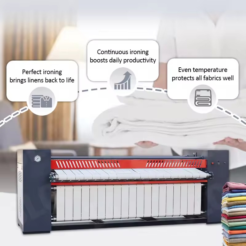 Calendar Ironing Machine Multi Roller Flatwork Ironer High Speed Industrial Bed Sheet Ironing Machine for Large Laundry