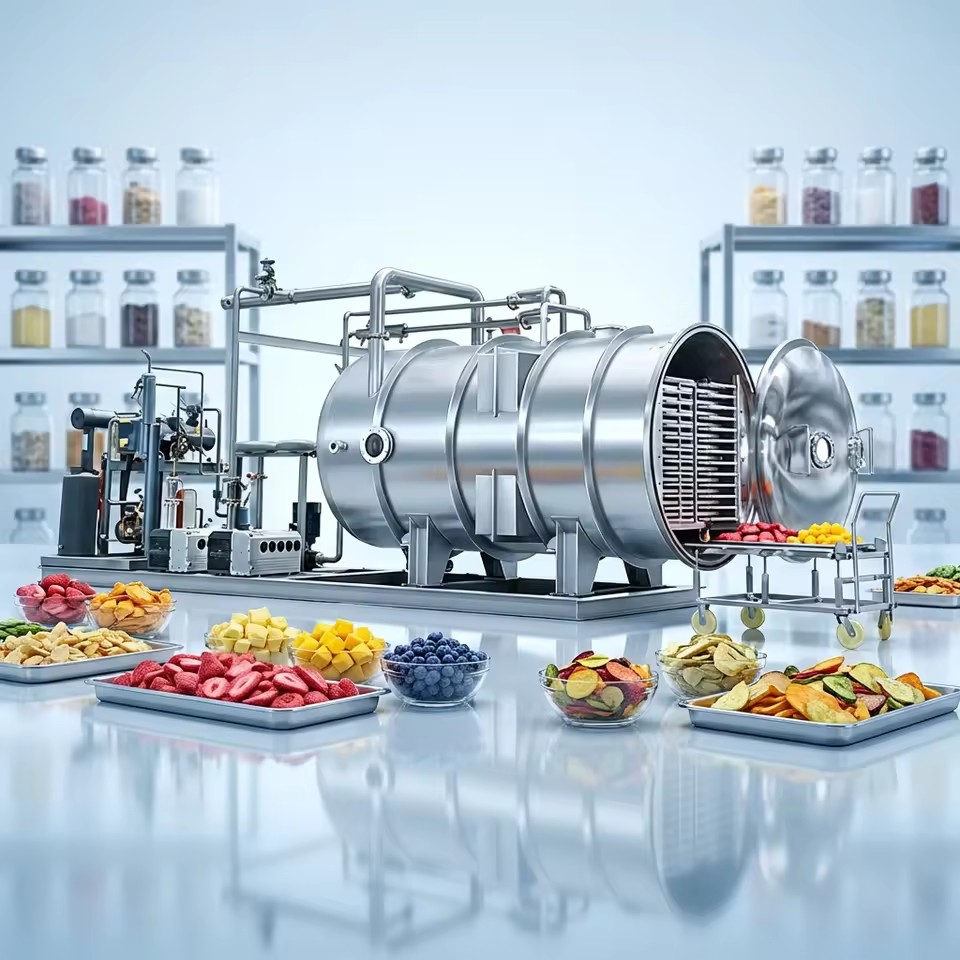 HRTY Freeze Dryer Machine Electric Heating Motor 304 Stainless Steel PLC Gear Engine Fruit Vegetable