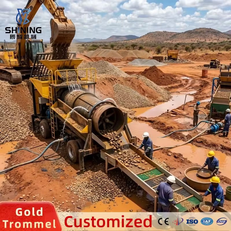 CY-50TPH Portable Mini Gold Trommel Wash Plant with Energy Saving Rotary Washing for River Sand Gold Separation