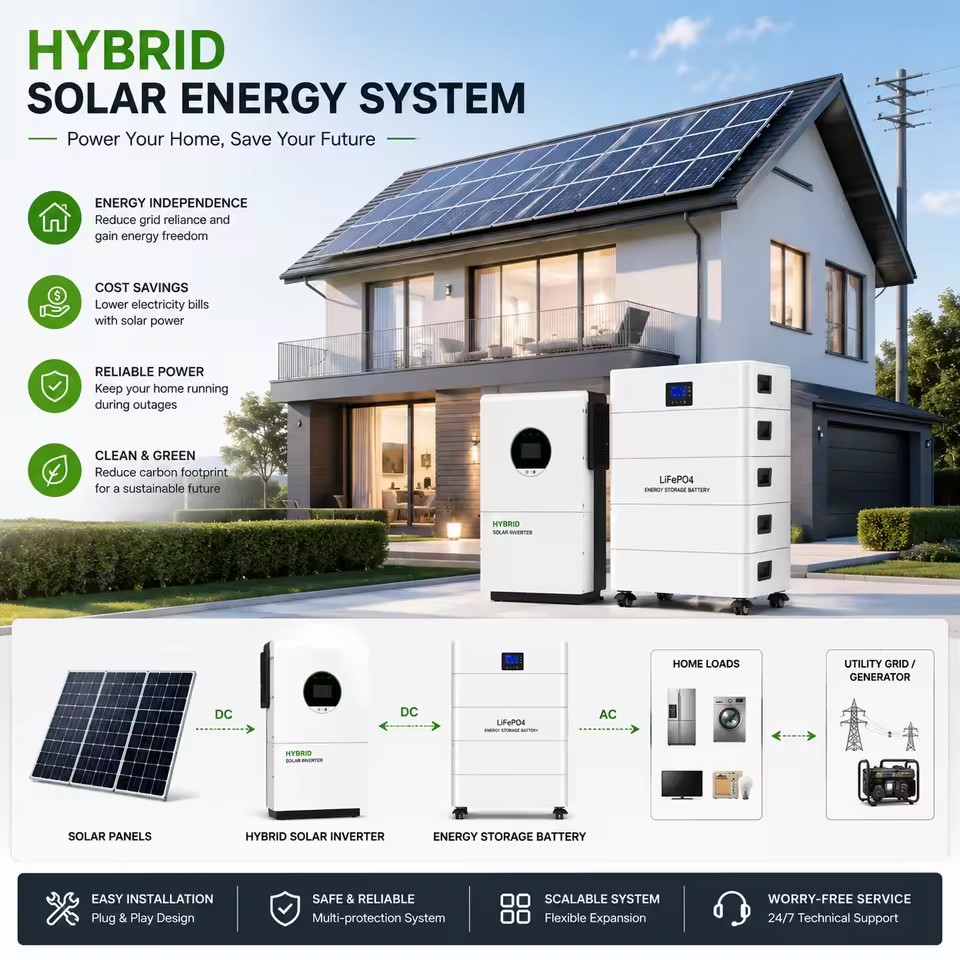 Wholesale 5KW-30KW Solar Energy Storage System With Lithium Battery Backup for Residential Use