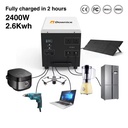 Grid Backup Supply 2400W Solar Generator Lifepo4 Battery Home Energy Storage Lithium Portable Power Station Emergency All in One