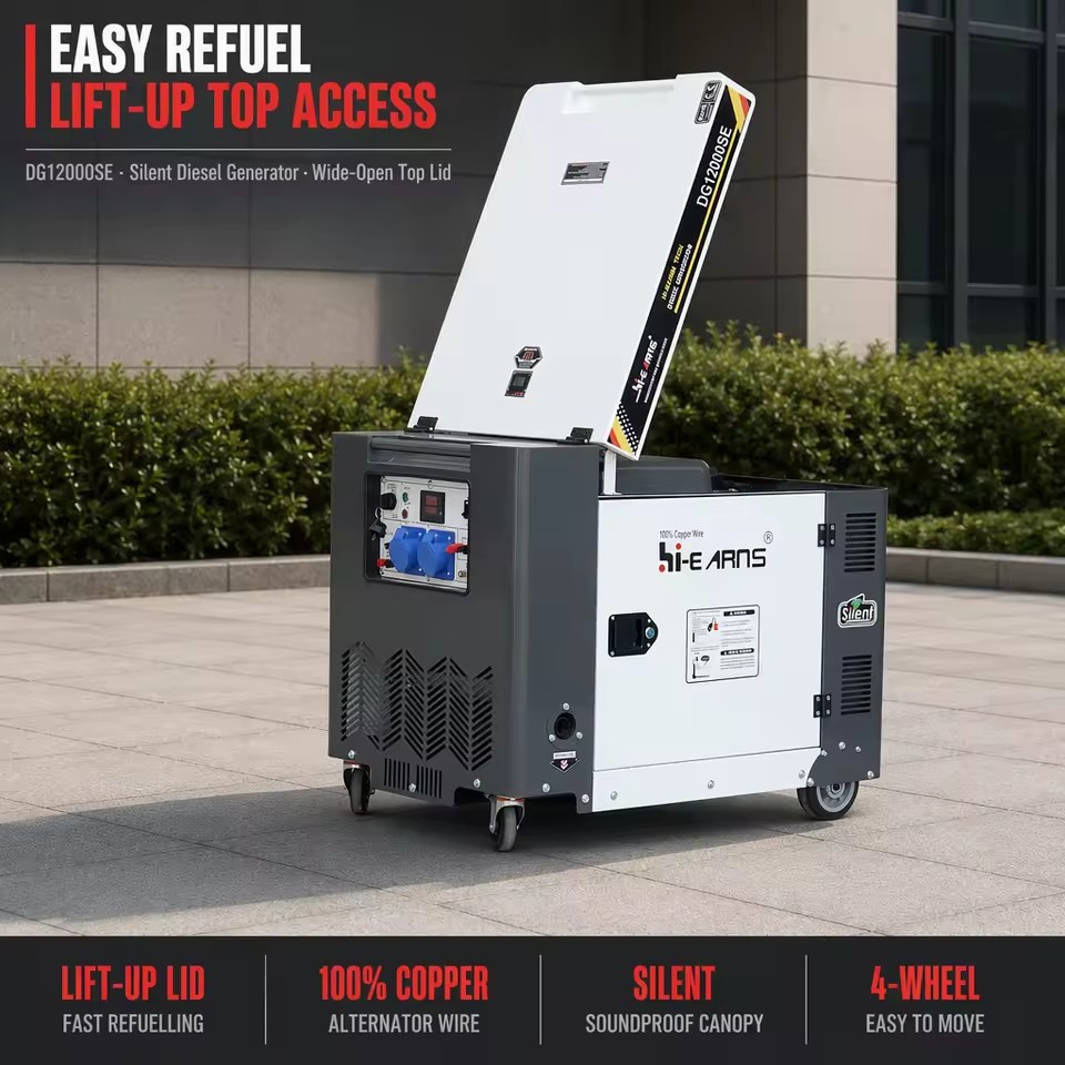 Hi-earns 8KW 10KVA Air Cooled System Diesel Generator Slient for Home Electricity