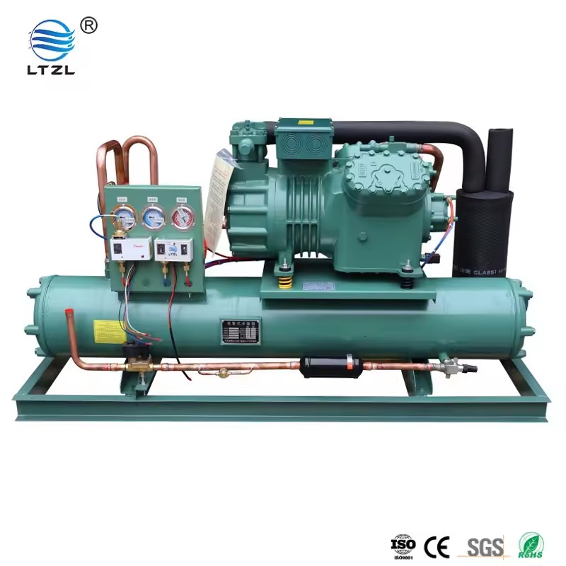 8hp Water-cooled Condensing Unit, Water Cooling, Semi-hermetic Reciprocating Compressor, Cold Room Quick Freezing 380V