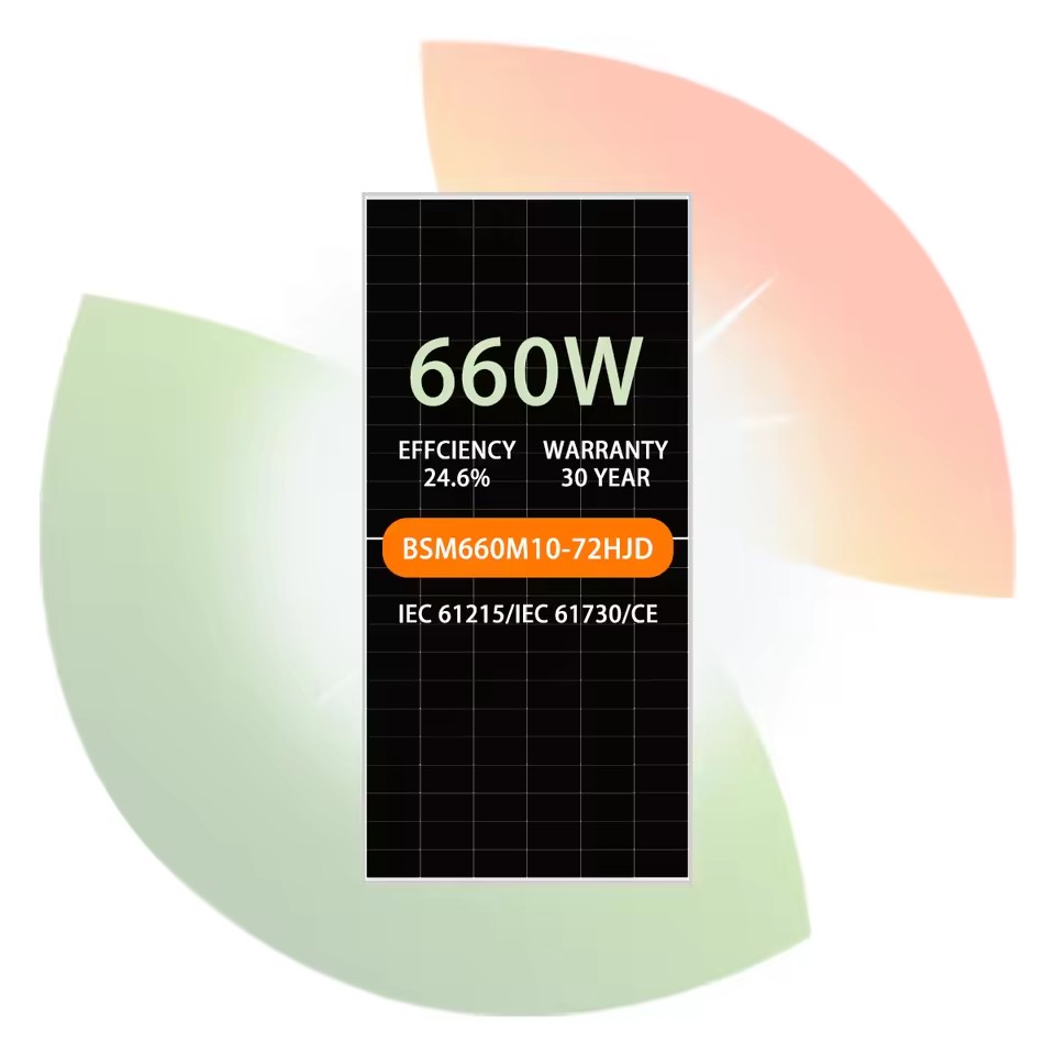 Best Solar Panels in the World Industrial 610W 620W 630W 650W 660W Bifacial Topcon Solar Panel for Solar Energy System