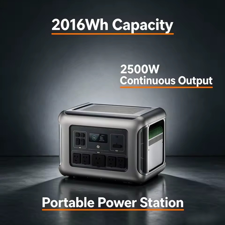 2016Wh 2500W Portable Power Station UPS Home Emergency Solar Generator Backup Power Supply