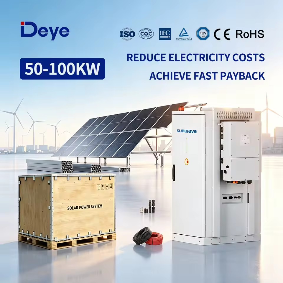 Deye Battery Energy Storage System 100kW 125kW 200kWh BESS Commercial Hybrid Inverter LiFePO4 Solar PV Cabinet