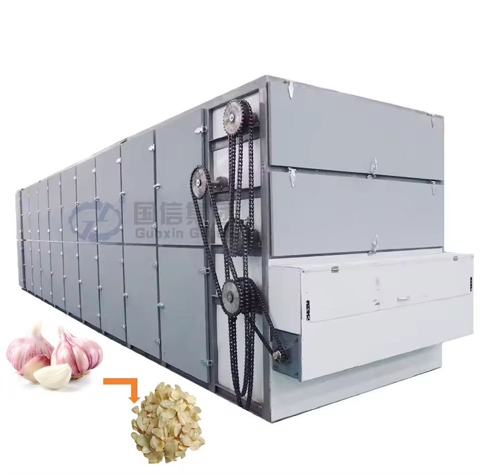 High-capacity industrial continuous garlic slice dryer garlic processing cleaning peeling slicing production line