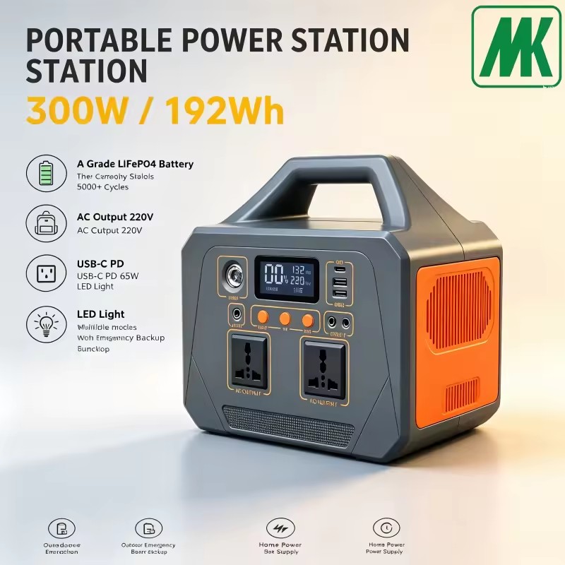 Hot Selling 300W 192Wh Mini Portable Power Station with LifePo 4 Cells in Panel Solar for Camping Laptop