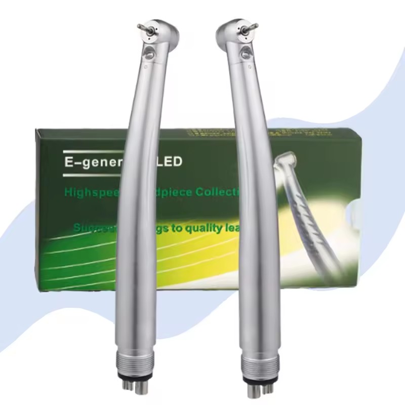 Dental Clinic LED E-Generator High-speed Air Turbine Push Button Handpieces 2/4Holes with 3-way Water Spray With CE Certified