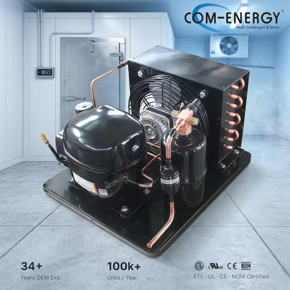 COM-ENERGY 0.5HP Embraco Small Compressor Unit Medium Temperature Condensing Unit Compact Cold Room Commercial Refrigeration
