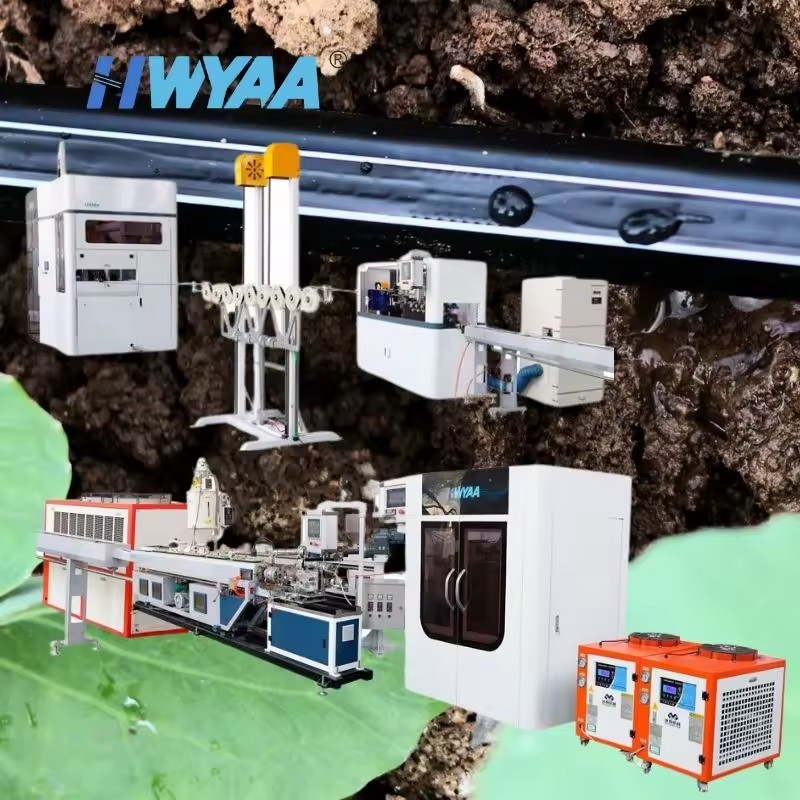HWYAA HDPE/PE/LDPE Inlaid Continuous Flow Strip In-line Drip Irrigation T Tape Manufacturing Line Making Machine Extruder