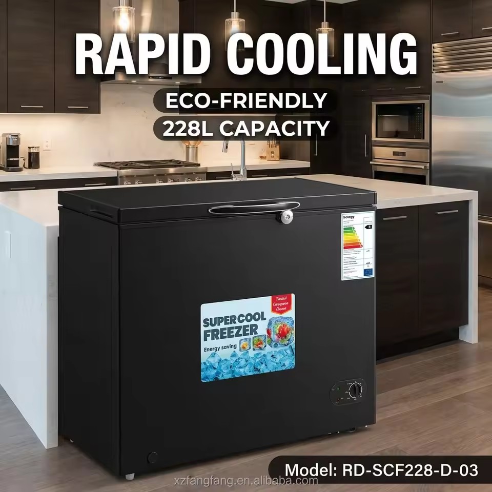 X 228L Refrigerated Freezer Outdoor Stall for Both Refrigeration and Freezing Purposes.Solar Panel. DC 12V/24V Solar Freezer.