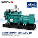 SCDC-180 Weichai WP10 Series Turbocharged 180kW 225KVA 1500RPM 6 Cylinder 4-Stroke Marine Generator Set for Auxiliary Power