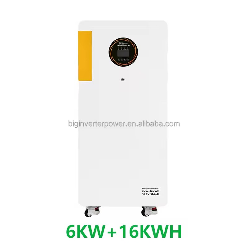 16KWh 6KW All In One Solar ESS 48V Hybrid Inverter 51.2V 314Ah LiFePO4 Battery 9KW PV 8000 Cycles Plug And Play Solar Generator