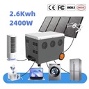Off Grid Lithium Ion Solar Generator 2400W Portable Power Station Lifepo4 Battery Bank Home Backup Energy Storage Supply for UPS