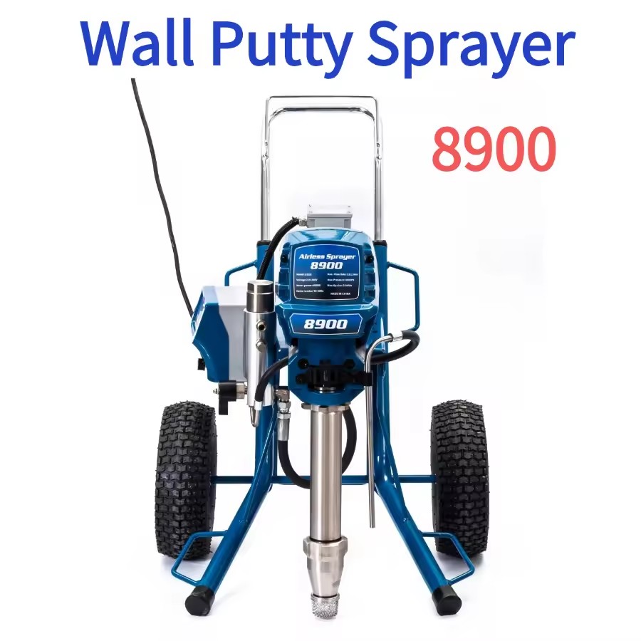 8900 Electric Wall Putty Airless Spraying Machine with Piston Pump, Textured Paint Spray Gun for Wall Coating