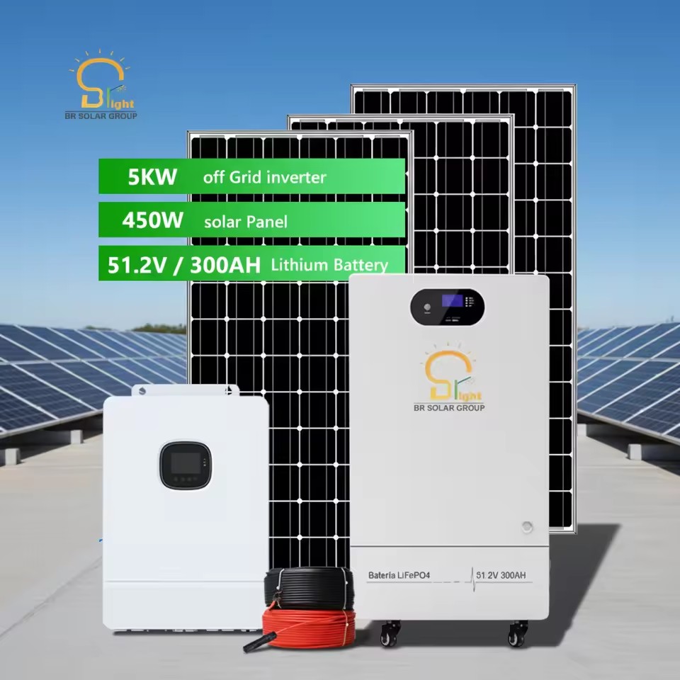 BR SOLAR Off Grid Solar Power System 6kw All-in-one LFP Battery Home Energy Storage for Whole House Power Supply